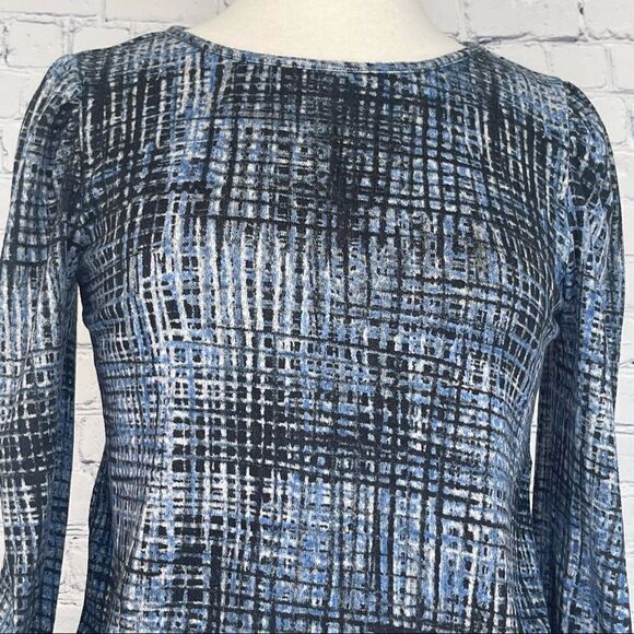 Fuzzy Tweed Ruched Long Sleeve Top - Picture 3 of 8